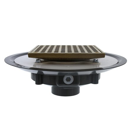 Jones Stephens 2in. Heavy Duty PVC Drain Base with 3-1/2ft Metal Spud and 6in. Polished Brass Strainer D50069